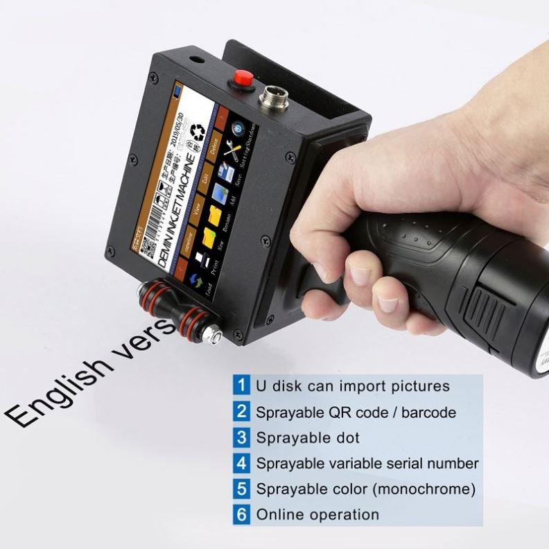 Demin MX3S handheld inkjet printer production date coding machine small automatic inkjet printing machine inkjet packaging QR co