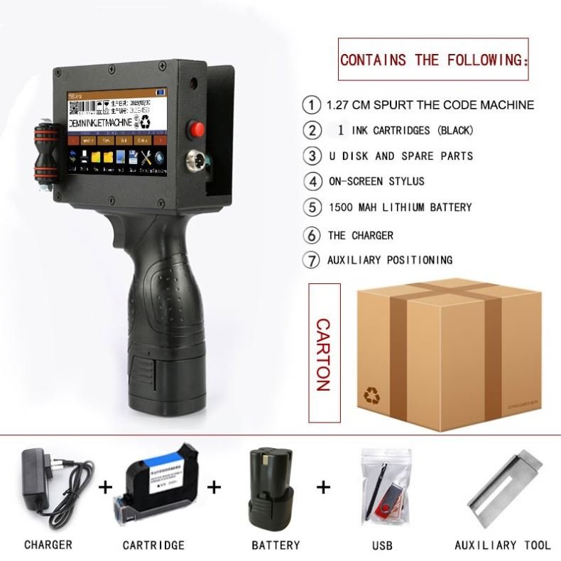 Demin MX3S handheld inkjet printer production date coding machine small automatic inkjet printing machine inkjet packaging QR co