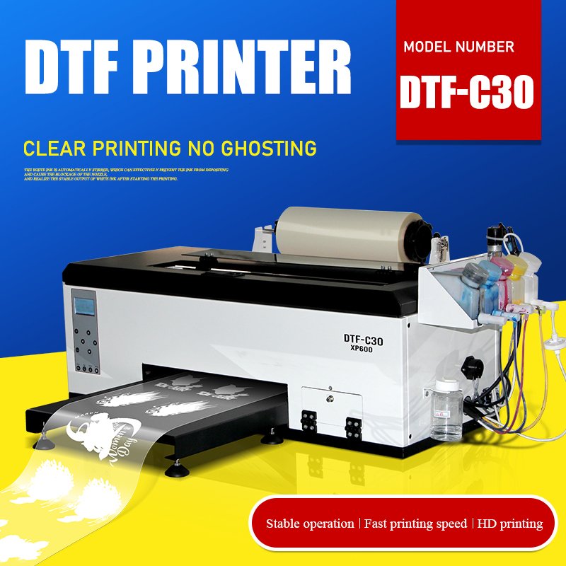 Small Desktop A3 Inkjet T Shirt Printing Machine Xp600 Dx5 30cm Heat Transfer Roll Pet Film Tshirt A3 Dtf Printer