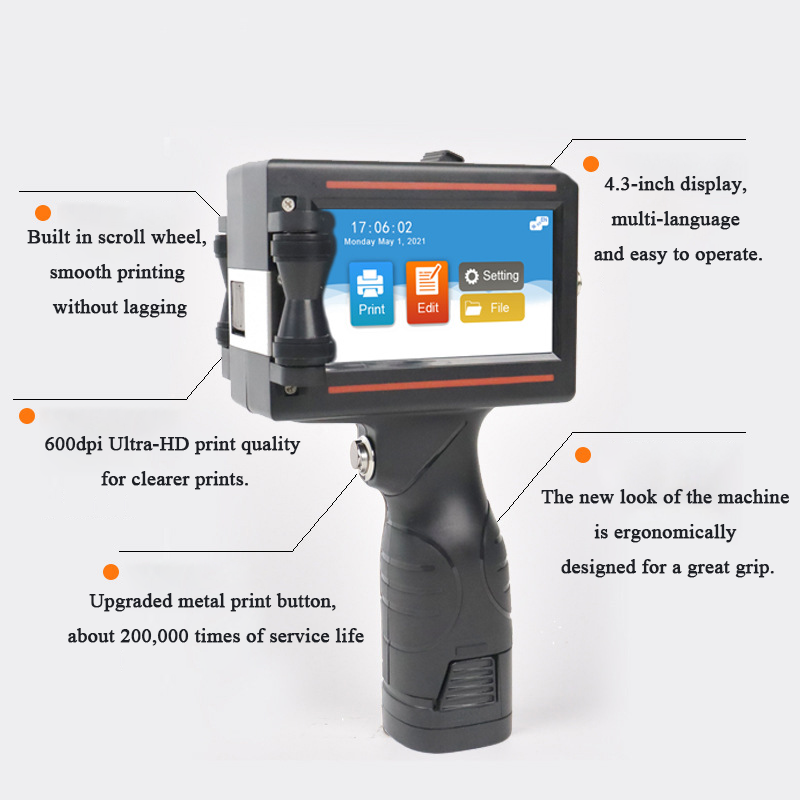 Portable Automatic Handheld Inkjet Printer labels Expiry Date Printing Code Inkjet Printer Sealing Machine