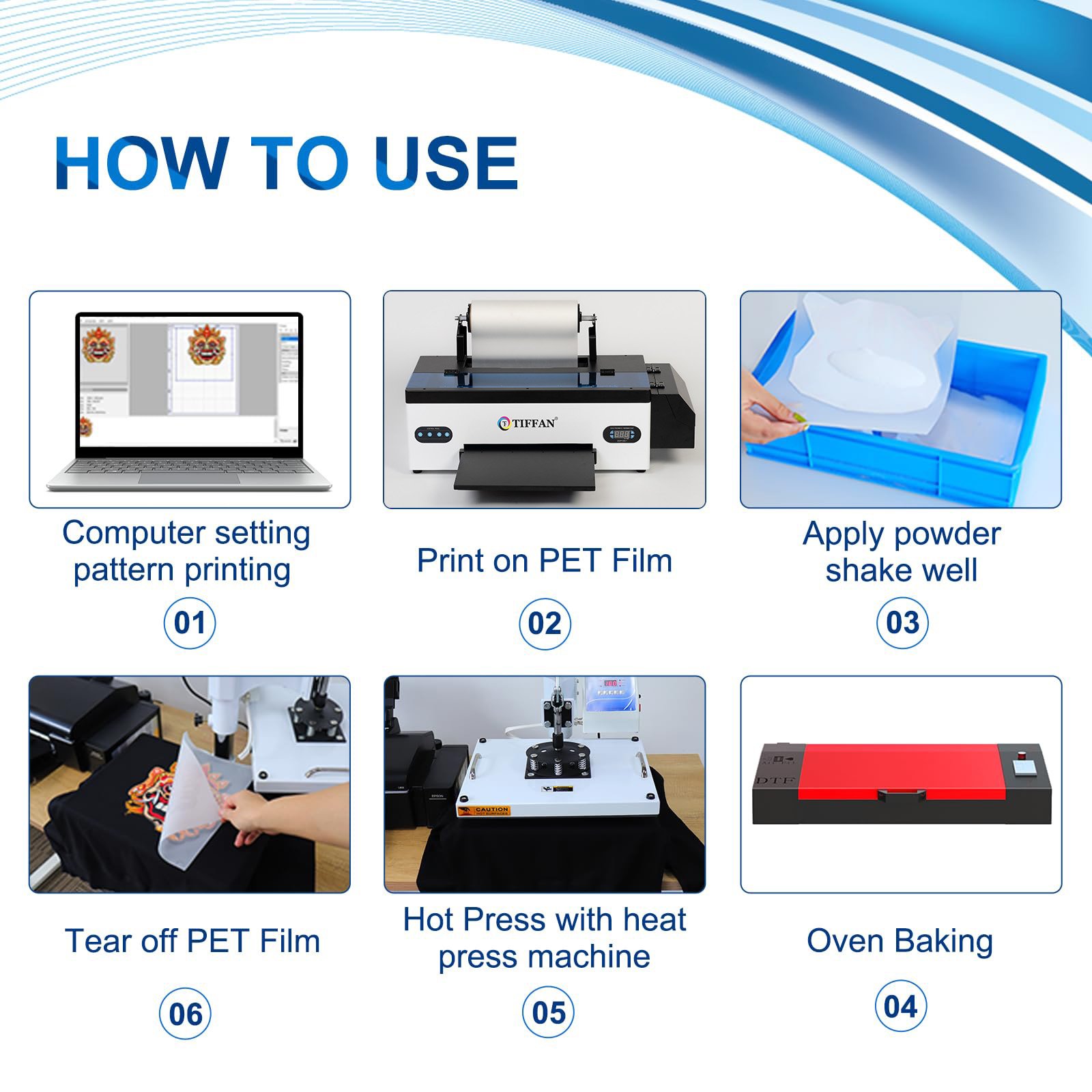 TIFFAN A3 A3+ DTF Printer 30 cm Direct Transfer Film Desktop A3 UV DTF Film Printer T Shirt Printing Machine A3 DTF Printer