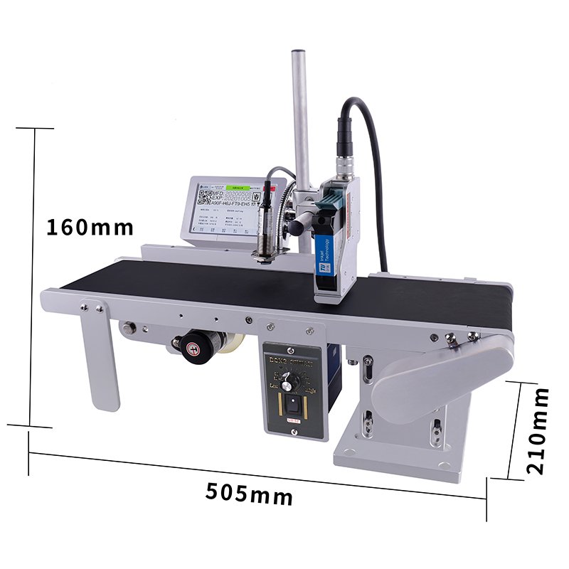 DeMinM100 high speed typewriter printing logo date batch number counting mini conveyor packaging automatic inkjet printer