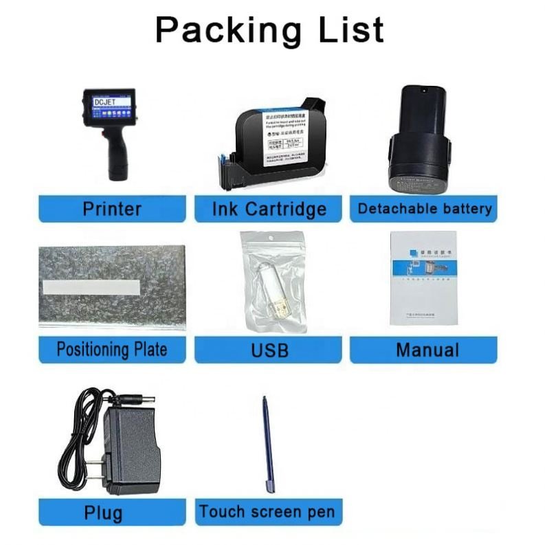 New Mini Inkjet Printer Smart 12.7mm Portable Handheld Batch Coding Machine for Bottle Metal Plastic Sheet Cardboard