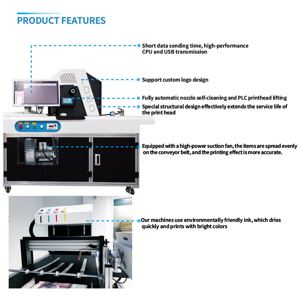 Kelier FI1000 CMYK Digital Inkjet Cardboard Paper Bag Logo Printing Machine Single Pass Carton Printer For Packaging