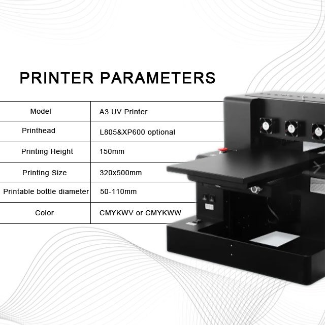 The most popular A3 UV Printer DIY Logo Printing Machine for Glass Metal Leather Phone Case Wood UV Flatbed Printer Machine