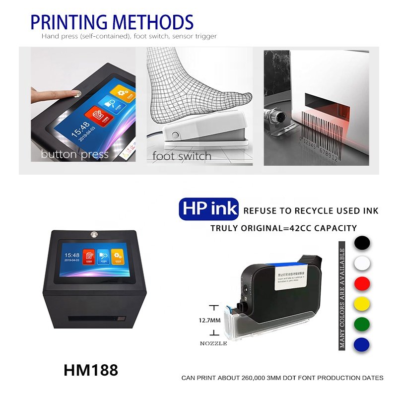 AOKDI 12.7mm portable Snack dates jet printer qr coding Use-by expiry date logo inkjet printers hand ink jet print machine