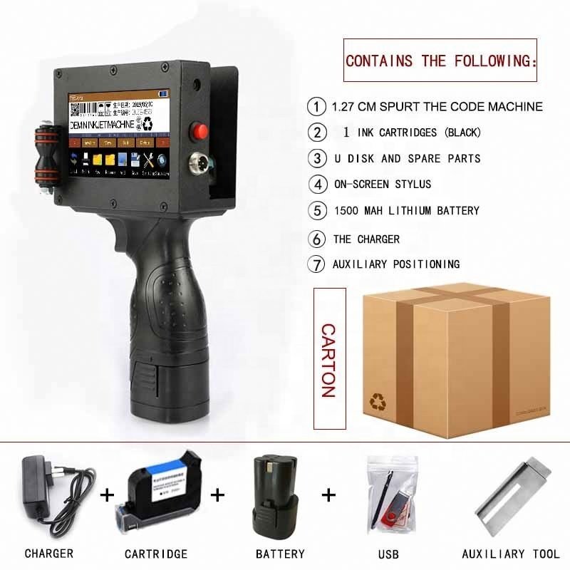 TIJ Thermal Inkjet Touch Screen Hand Jet Printer 300DPI 600DPI Date Printing Manual Machine handheld inkjet printer