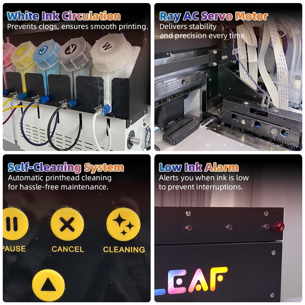 LEAF DTF Printer impresora 60cm A3 2*i3200 heads dtf printers Transfer T-shirt DTF Inkjet Printer With Powder Shaking