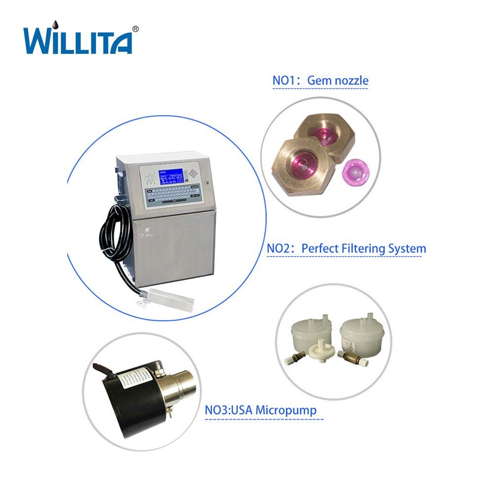 Industrial White Ink Small Character Inkjet Printer For Bottle Wire Cable Egg Date Coding Logo Printing Cij Printer Machine