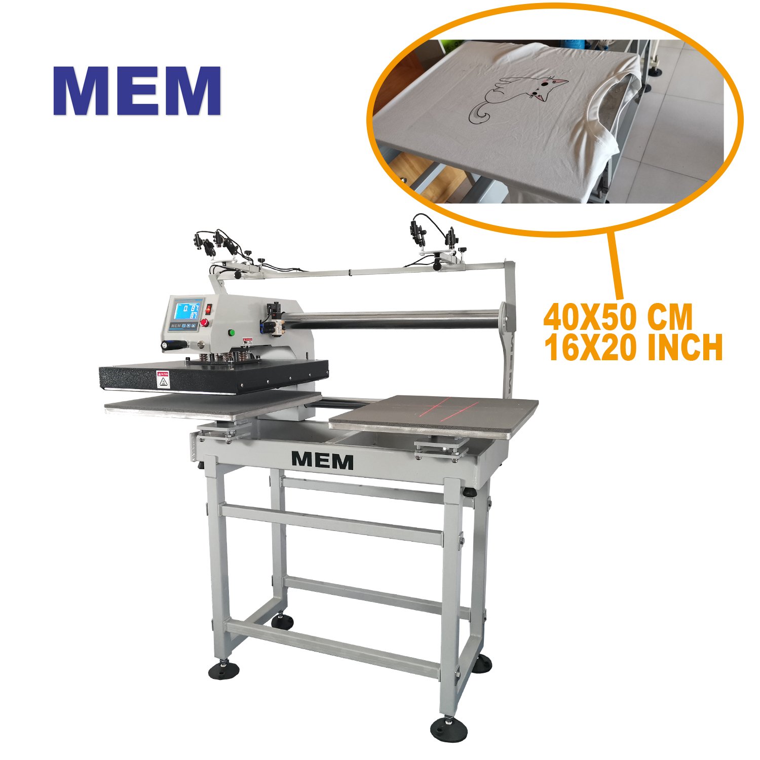 TQ 4050 MEM wholesale 16*20 inch pneumatic dual heat transfer machine for sale