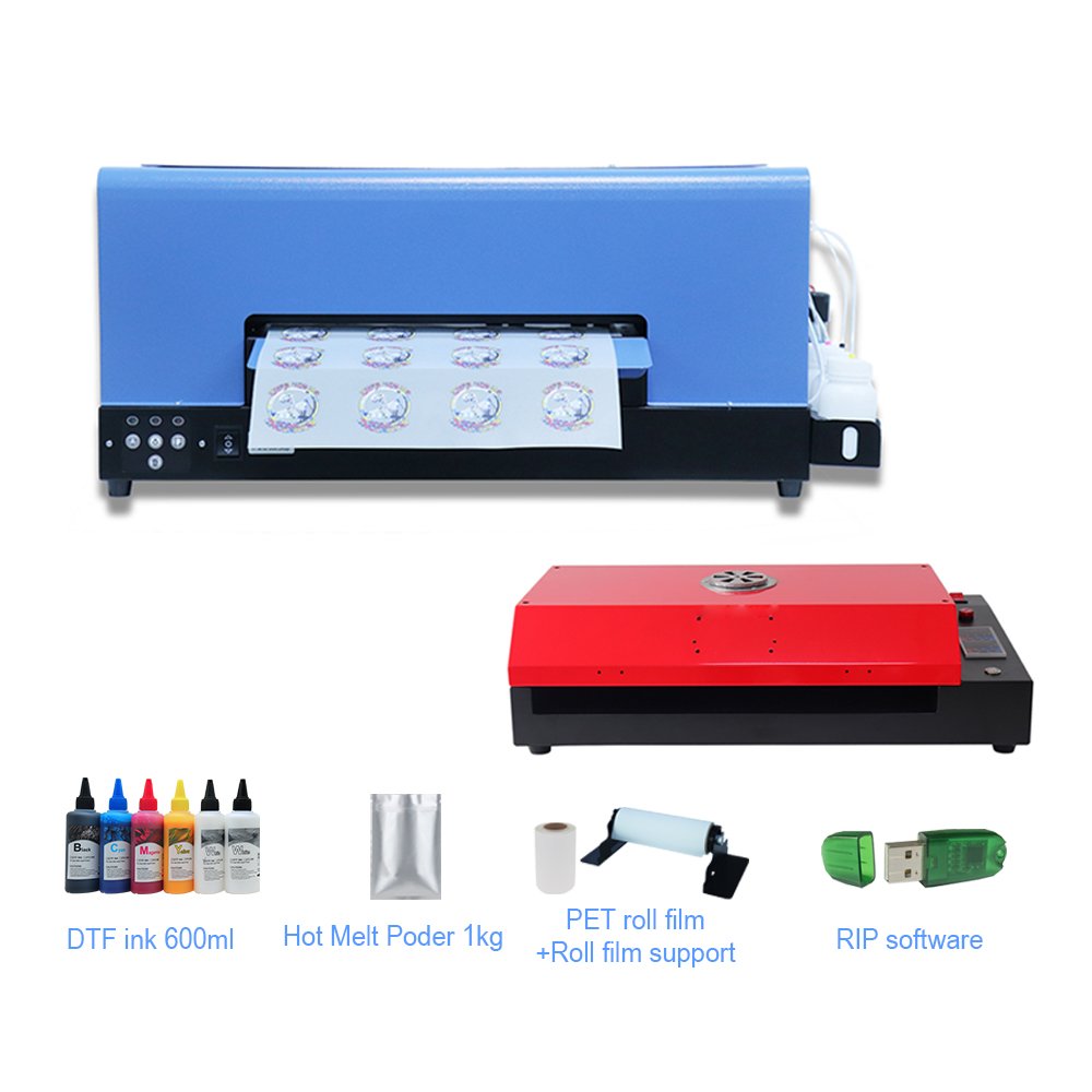 COLORSUN best selling A3+ 33CM roll film T-shirt textile printing machine roll to roll DTF printer with software free