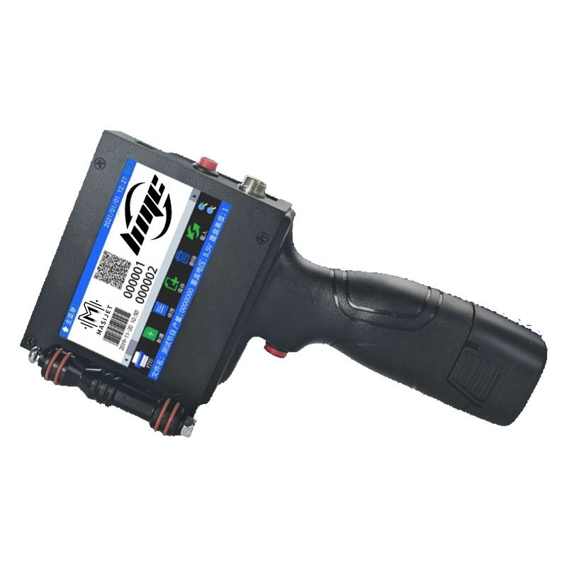 TIJ Portable 12.7mm Handheld Inkjet Printer Barcode QR Code Glass Bottle Provided Automatic Smart Hand Inkjet Printer 4.3 Inches