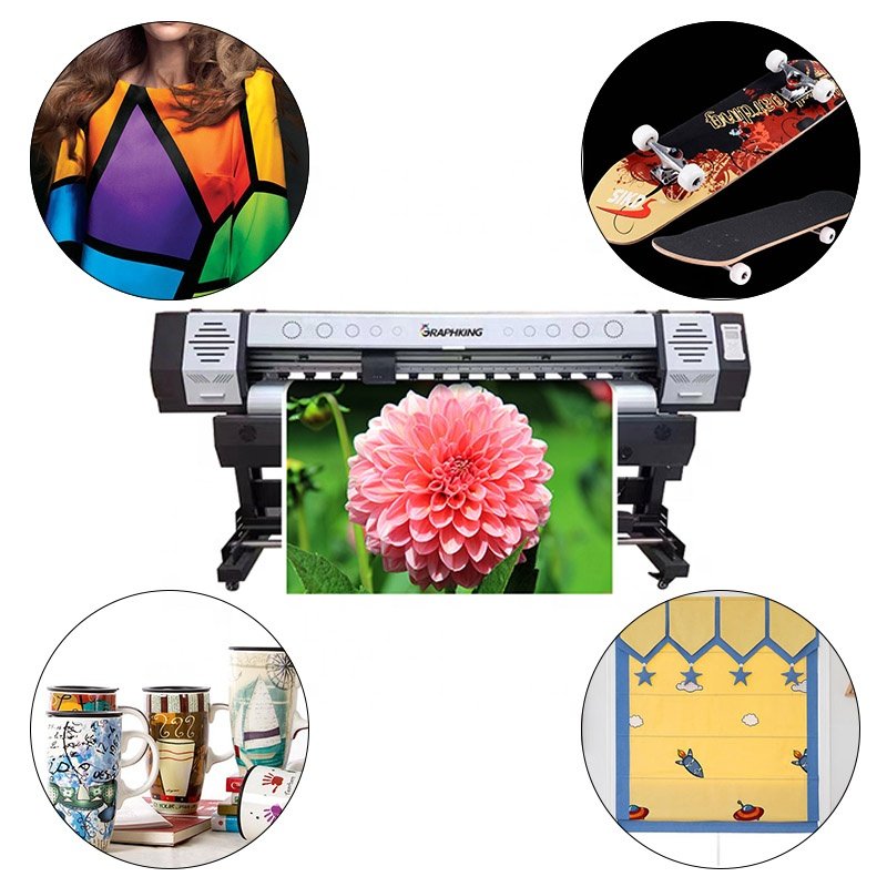 china factory production 1.6m 1.8m digital inkjet printers eco solvent printer with Xp600 Dx5 I3200 head vinyl stickers pvc