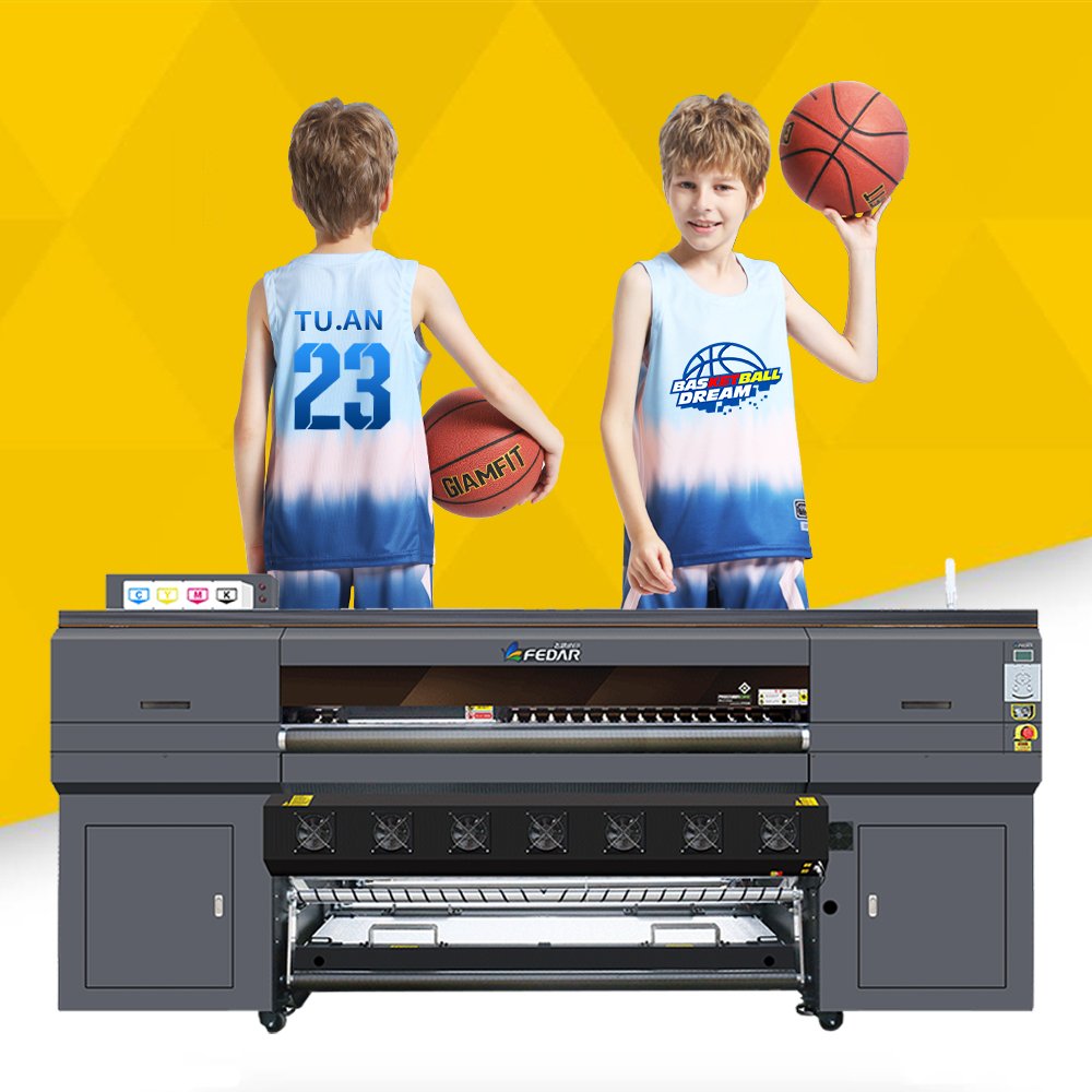 High Quality i3200 Head Automatic Dye Sublimation Inkjet Printer 1.9m Flatbed Large Format Printing Machine for Sportswear