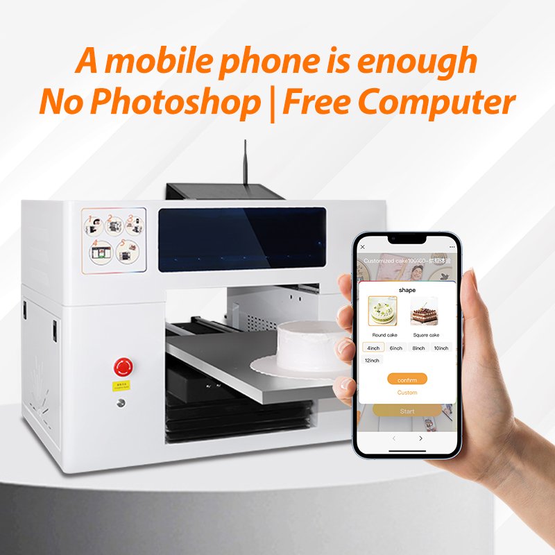 Hot Sale Food Printer Cake Cookie Printer Support Scan QR Code Upload Pictures DIY