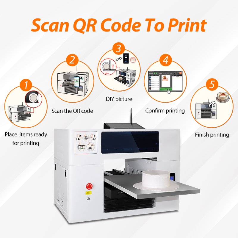 Hot Sale Food Printer Cake Cookie Printer Support Scan QR Code Upload Pictures DIY