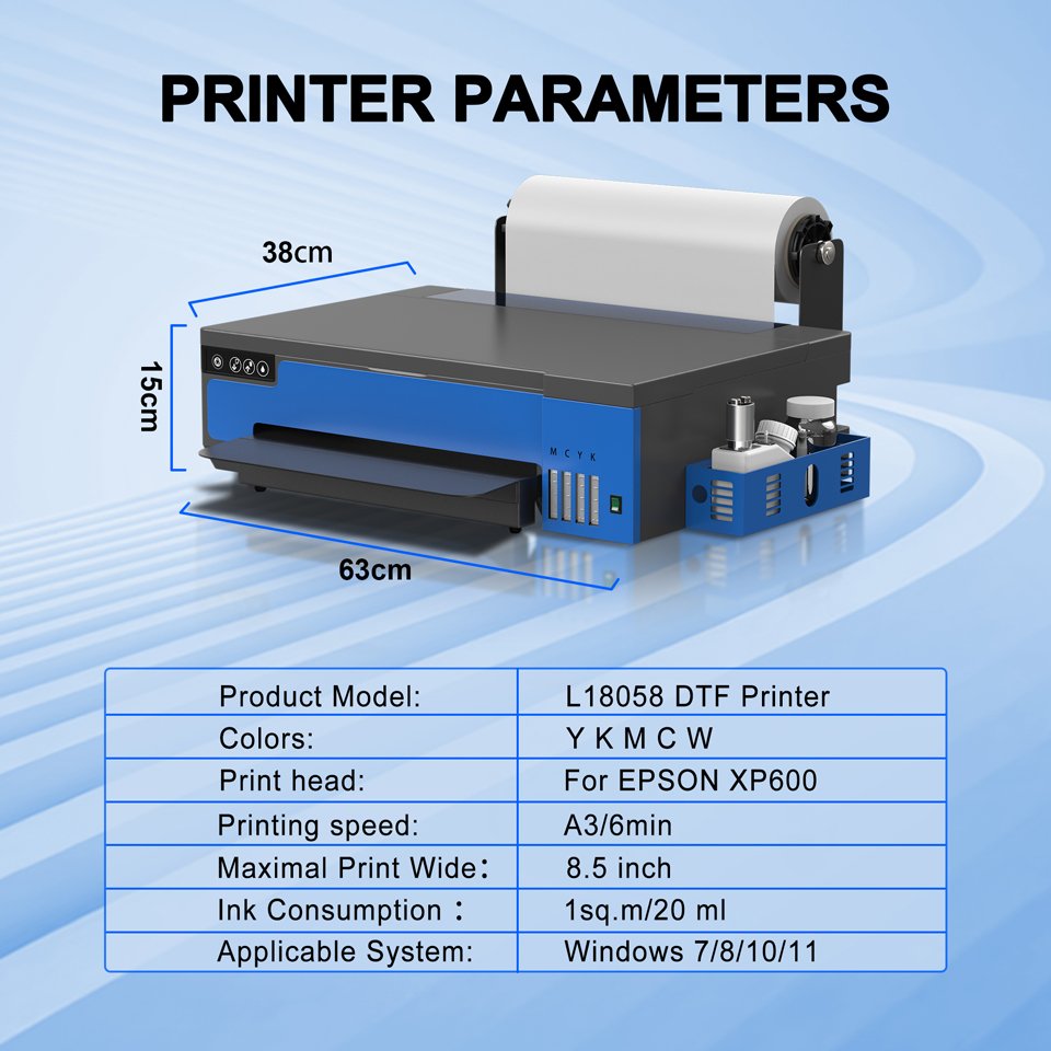 Girl easy to use small dtf xp600 printer with roll film sheet film A3 L18058 DTF white toner t-shirt printing machine