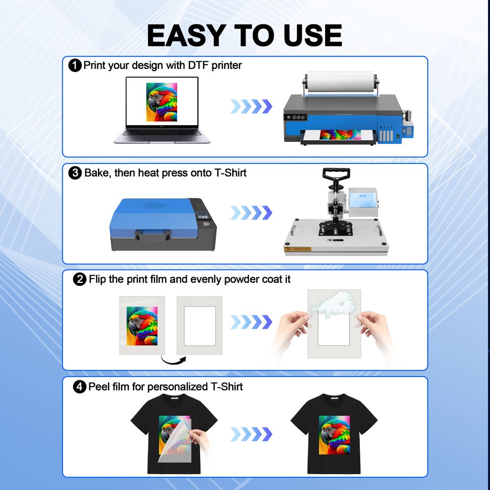 Girl easy to use small dtf xp600 printer with roll film sheet film A3 L18058 DTF white toner t-shirt printing machine