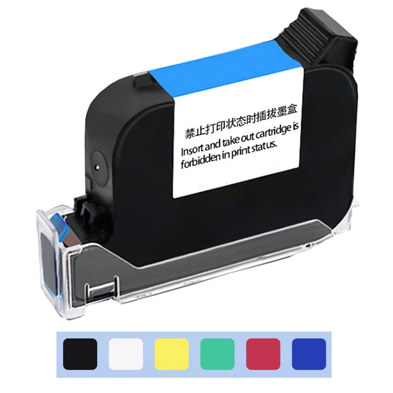 1 Inch 25.4MM Solvent Color Ink Cartridge For TIJ Printers Expiry Date Batch ID Handheld Inkjet Printers 2.5 Ink Jet Cartridge