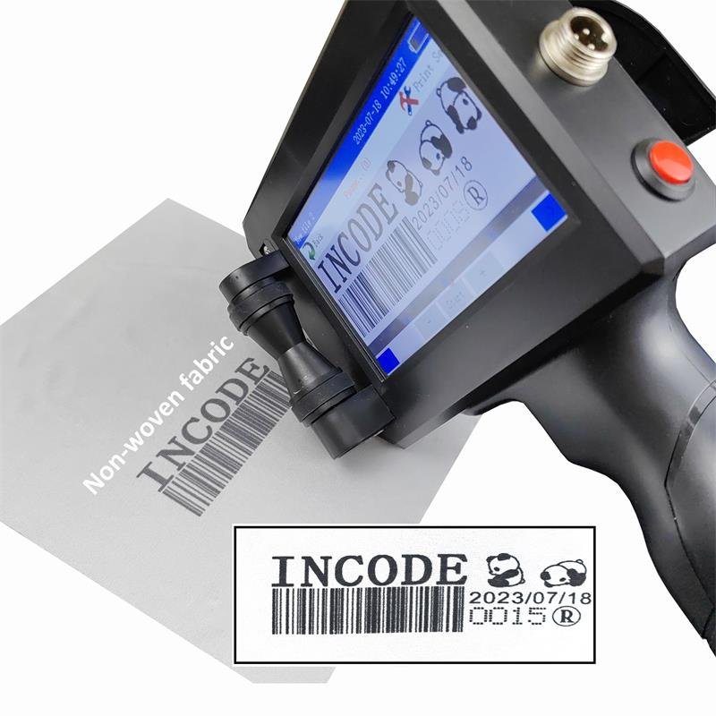 INCODE Quick dry ink handheld inkjet Printer printing Coding machine for non porous metal plastic QR code batch marking