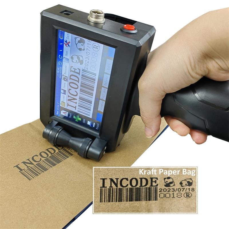 INCODE Quick dry ink handheld inkjet Printer printing Coding machine for non porous metal plastic QR code batch marking