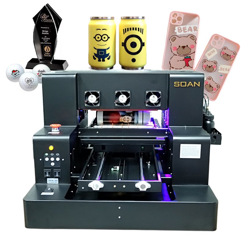 Top selling A3 size UV Printer 6 digital Logo Printing Machine Glass Metal Leather Phone Case Wood UV Flatbed Printer Machine