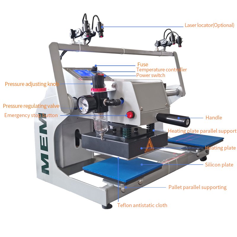 TQ 1515 MEM double station label logo heat press machine 15*15 cm for T shirt printing