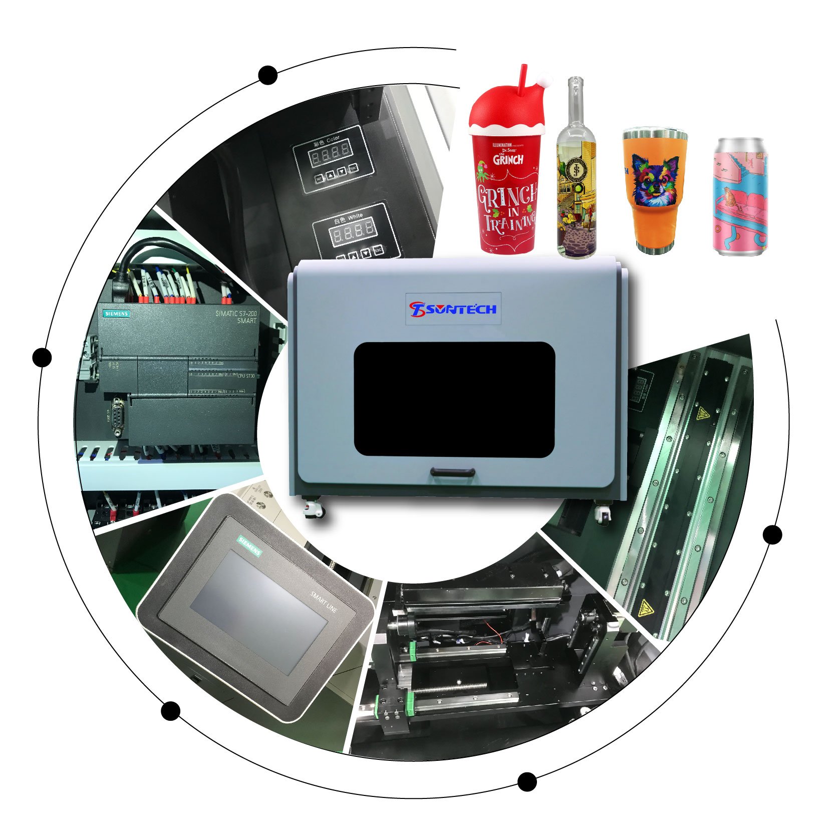 high speed cylinder printer 360 UV uv cylinder printer production bottle cylinder uv printer