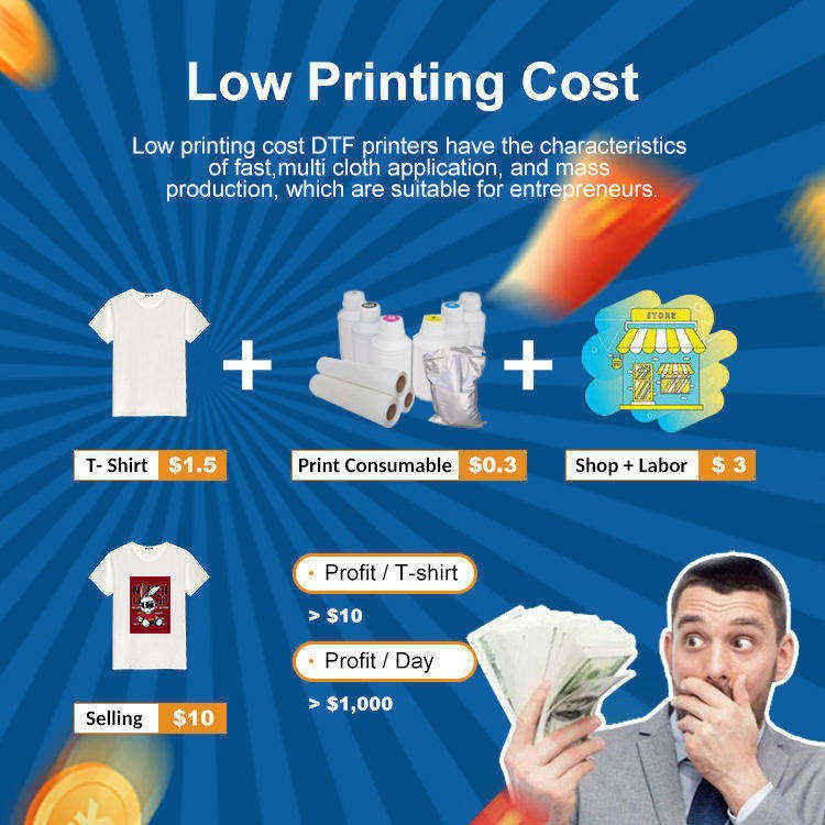 60cm 2 Eps I3200 DTF Printer 60cm A3 PET Film Printer T-shirt DTF Printing Machine With Shaking Powder Machine