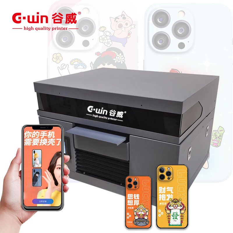GWIN A4 UV Automatic Digital Inkjet Printer XP600 Printhead 300mm Flatbed Multi-Color A3 Dimension Phone Case Printing New Epson