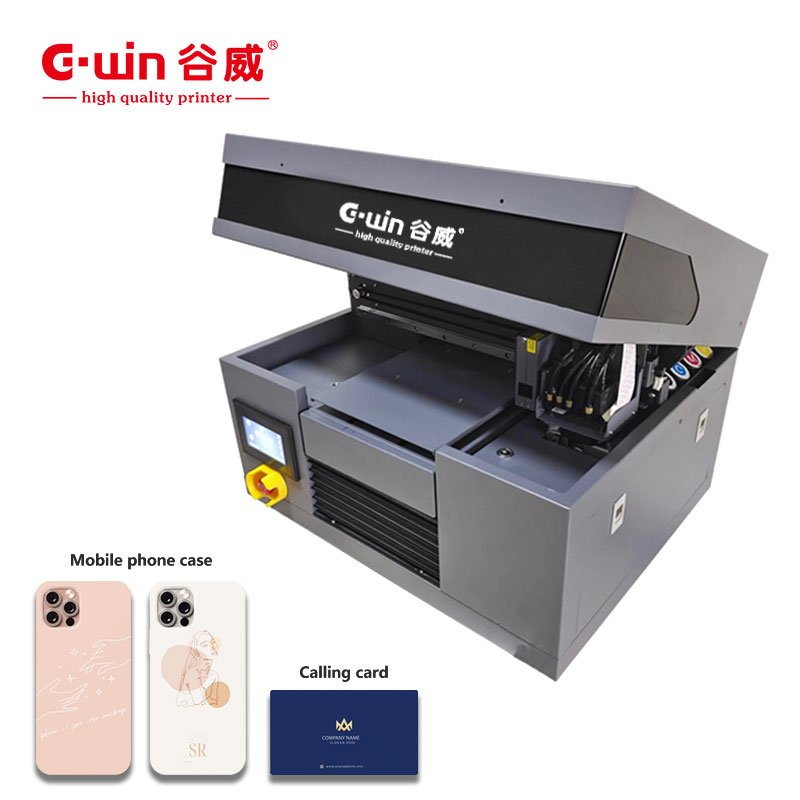GWIN A4 UV Automatic Digital Inkjet Printer XP600 Printhead 300mm Flatbed Multi-Color A3 Dimension Phone Case Printing New Epson
