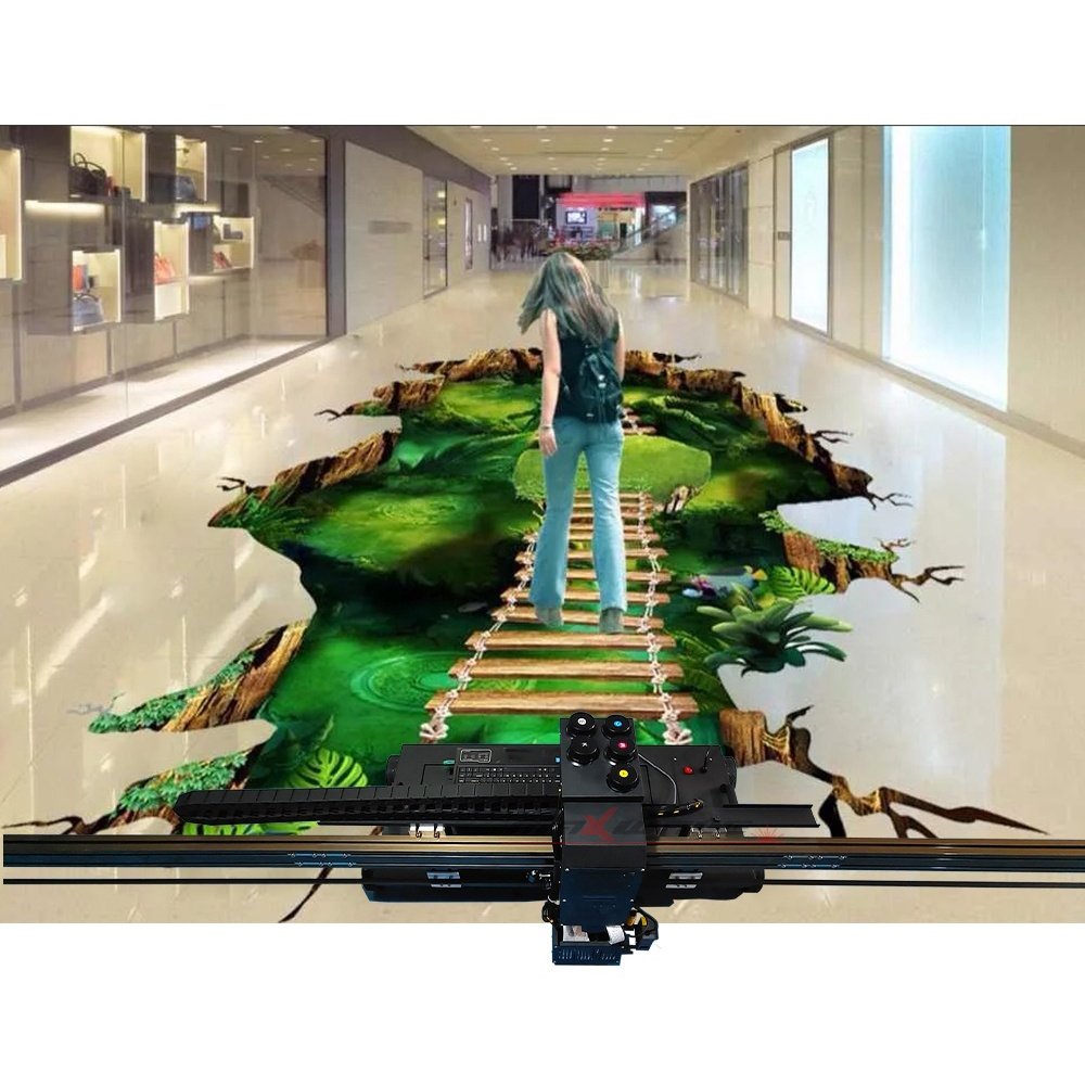 Compact design Print On Metal Ceramic Glass Inkjet Printers 3D Floor Printing Machine UV wall Printer