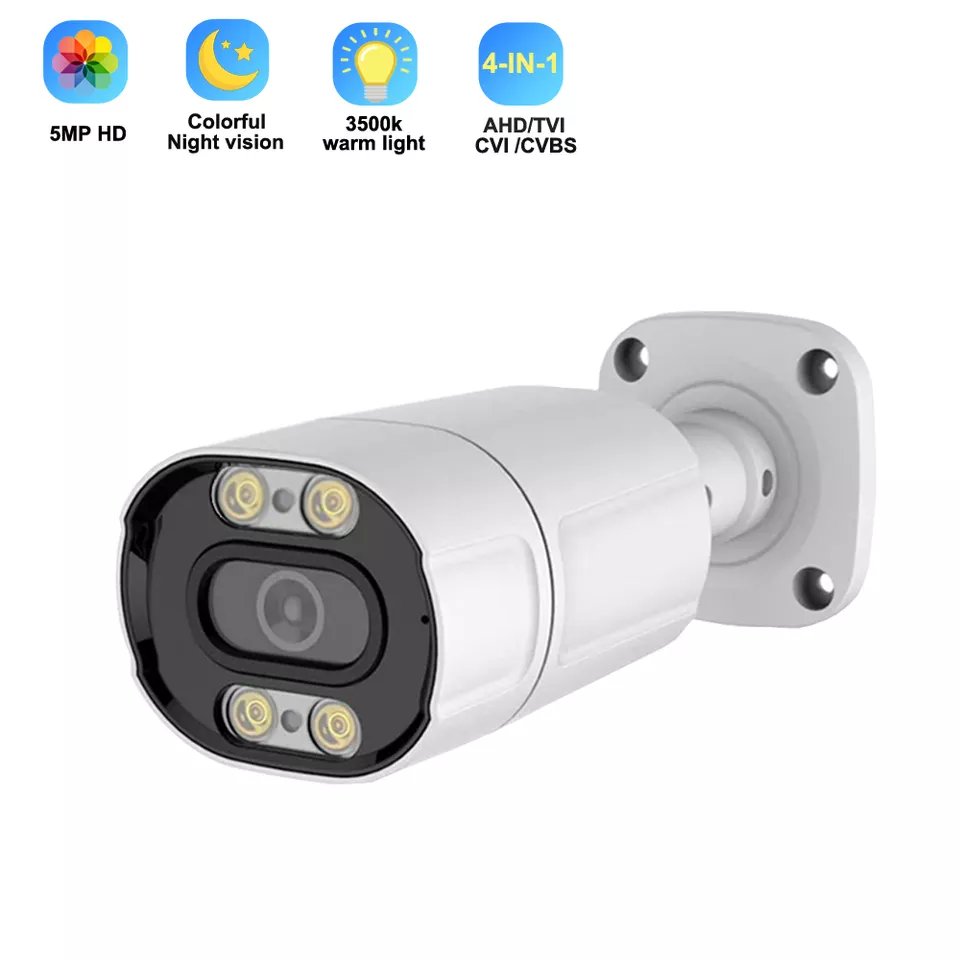 2MP 3MP 5MP CCTV Analog Camera Full Color Metal Warm Light Bullet DVR Video Surveillance Outdoor 1080P AHD CCTV Camera