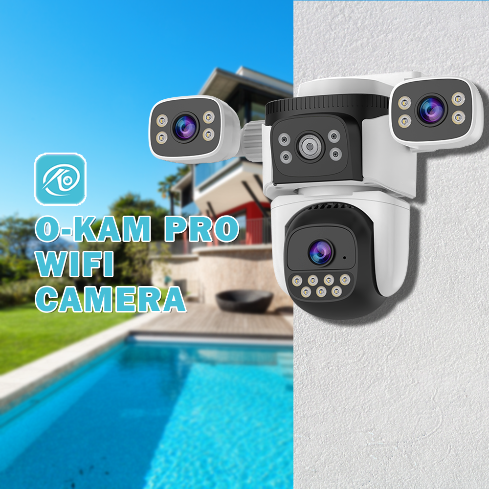 O-KAM Pro 6MP HD Dome CCTV Wireless Camera PTZ Night Vision 10X Zoom 360 Degree Monitor Three Screens Network Network Camera