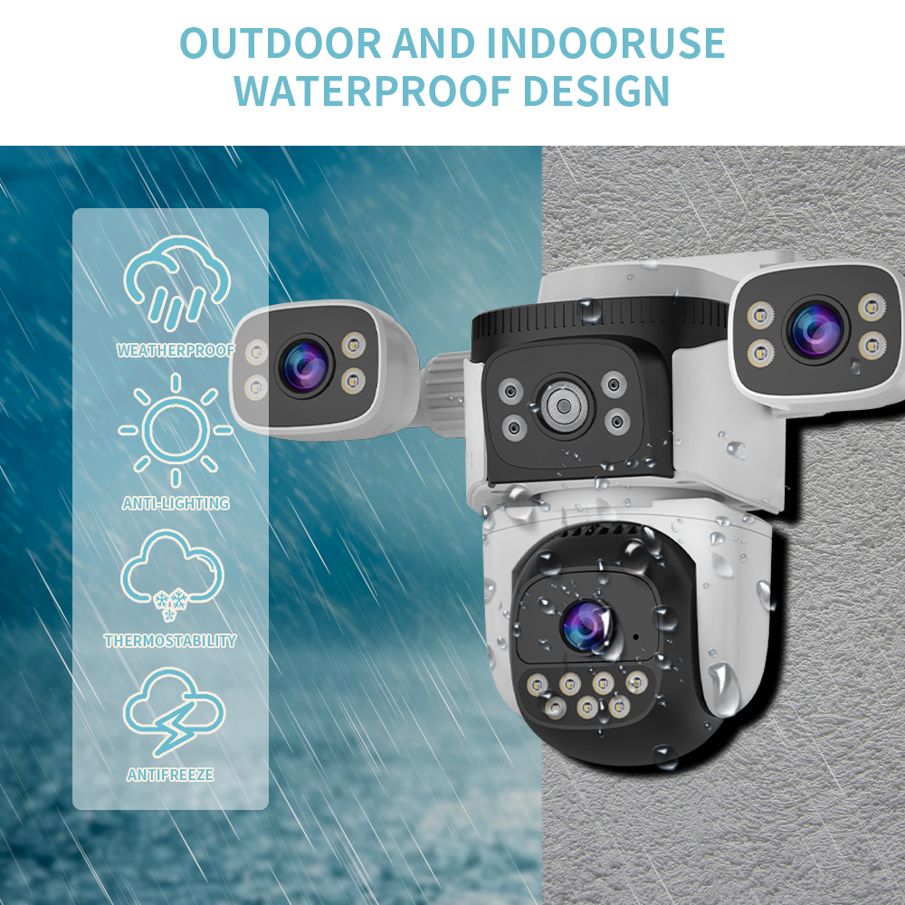 O-KAM Pro 6MP HD Dome CCTV Wireless Camera PTZ Night Vision 10X Zoom 360 Degree Monitor Three Screens Network Network Camera
