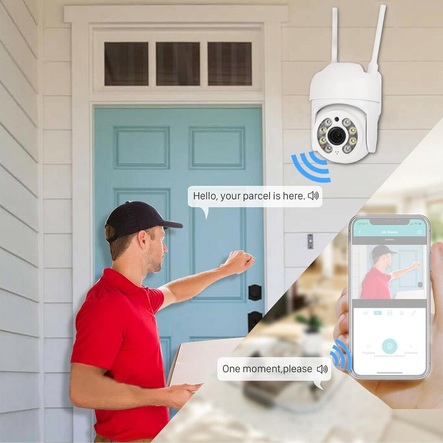 New 2MP iCSee Outdoor Waterproof Wireless Two Way Audio Motion Detection Auto Track Color Night Vision Wifi Security PTZ Camera