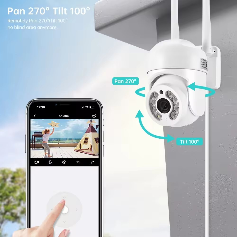 New 2MP iCSee Outdoor Waterproof Wireless Two Way Audio Motion Detection Auto Track Color Night Vision Wifi Security PTZ Camera