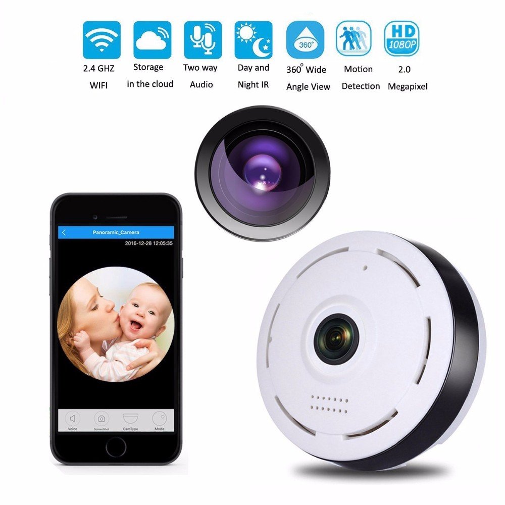 App.V380 360 fisheye wireless surveillance mini camera