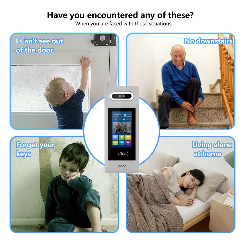 Poe Intercom Ip Cat5E Cable System Ip Video Phone Door Tcp/Ip 1080P 7Inch Display Video Intercom With Access Control Keypad
