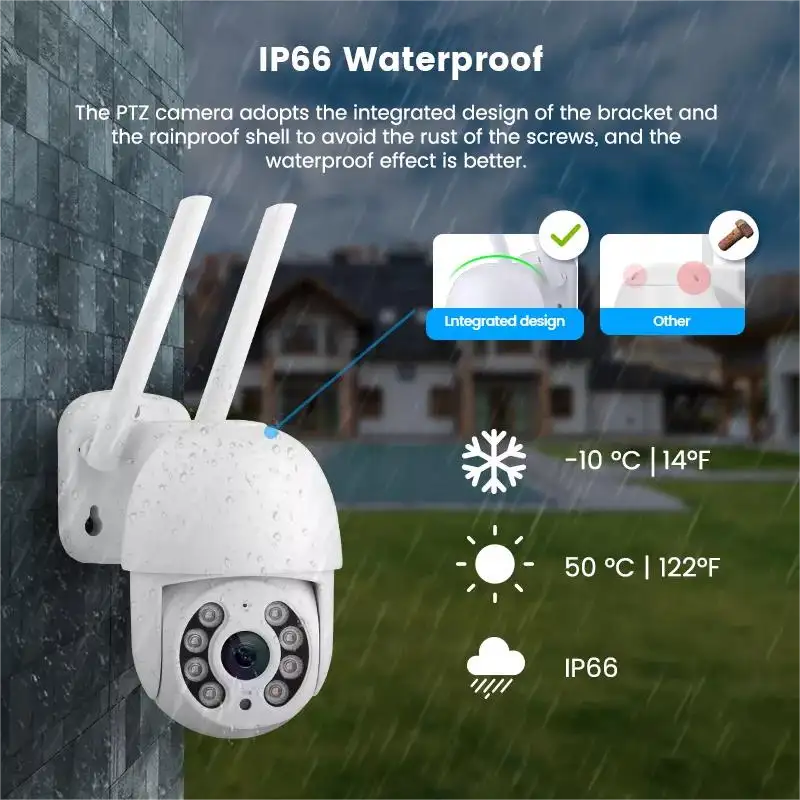 Outdoor Human Detection Smart Wireless HD 4MP Full Color Night Vision Icsee Robot Outdoor Ip Wifi Cctv PTZ Security Camera
