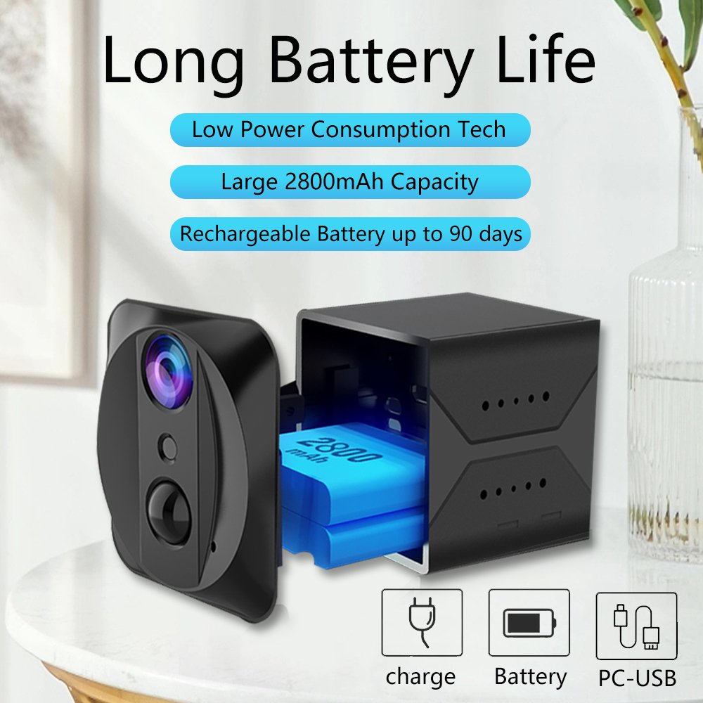 Factory Price Wifi Mini Battery Camera Low Power Pir Detection Network Camera Portable Wireless Indoor Camera
