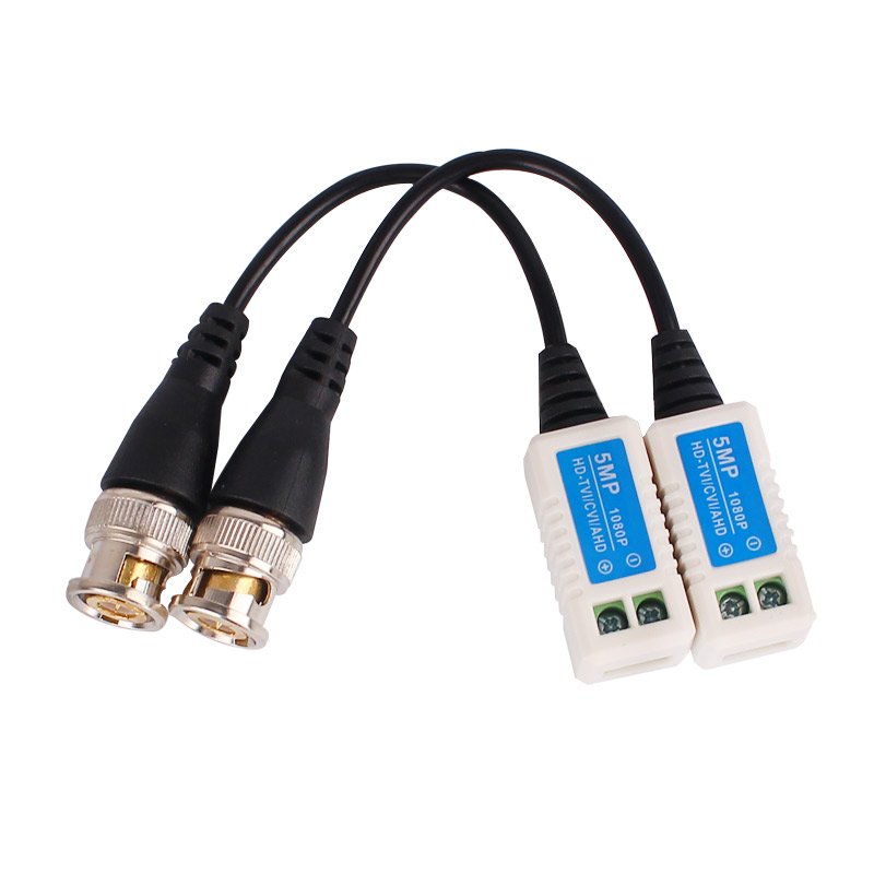 HD 1ch twisted pair transmitter passive CCTV Passive AHD CVI TVI CVBS Transmitter camera video balun 4MP 5MP BNC balun for cctv