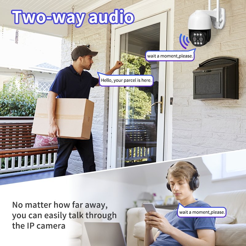 ZXSD 4MP Wireless Security WiFi CCTV Network Camera 10x Zoom Dual Lens Ptz Surveillance Camera