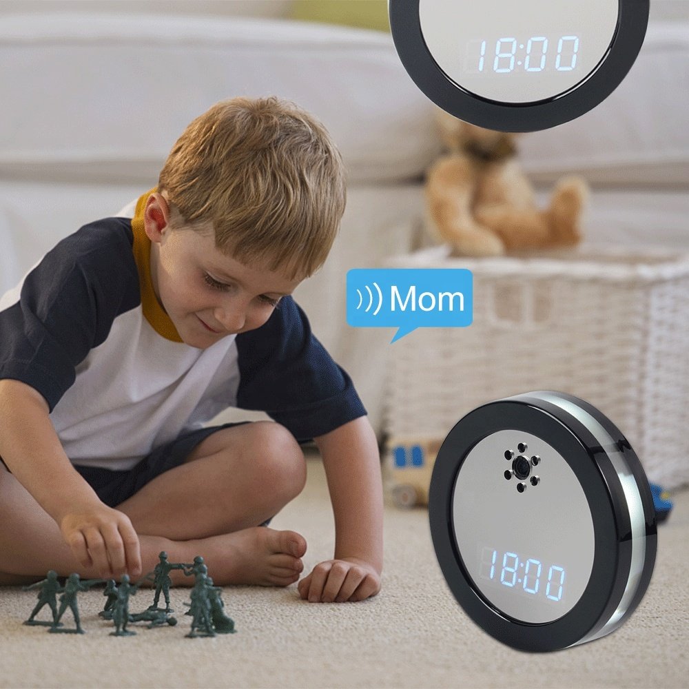 New style wireless wifi HD1920*1080P desk clock video streaming smart Nanny digital clock camera