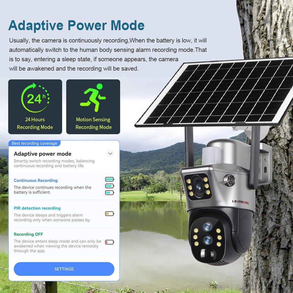 LS VISION V380 pro Dual Lens PTZ 4G Sim Solar 4MP Outdoor CCTV Camera 10x Zoom Night Vision PIR Solar Cameras
