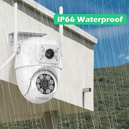 Wakiya 6MP WiFi PTZ Security Camera,360 View,IP66 Waterproof,Human Detection&Tracking,Night Vision,24/7 Record