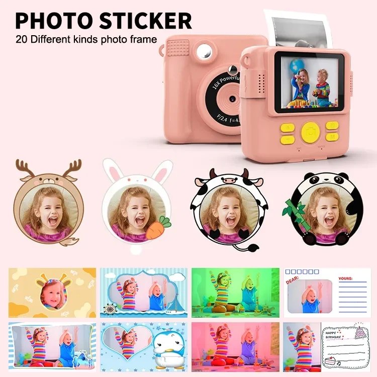 Children Instant Print Camera Kids 1080p Video HD Mini Camera With Thermal Photo Paper Digital Camera kid for Gifts toys