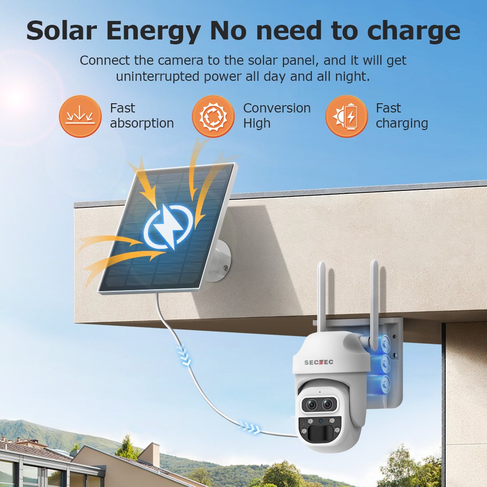 UBOX 12X PIR Human Detection PTZ Security Camera HD 6MP IP Outdoor CCTV Panoramic Mini Size 4G SIM Card Solar Network Camera