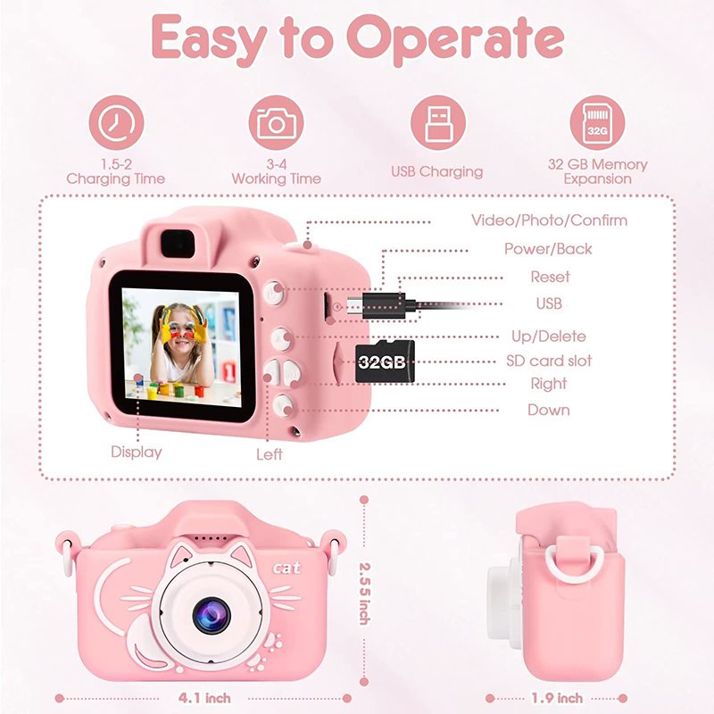 Portable X6S Kids Dual Lens Mini Camera With Time-lapse Photograph And Filters Photo Frame For Baby Gifts Toys Digital Camera