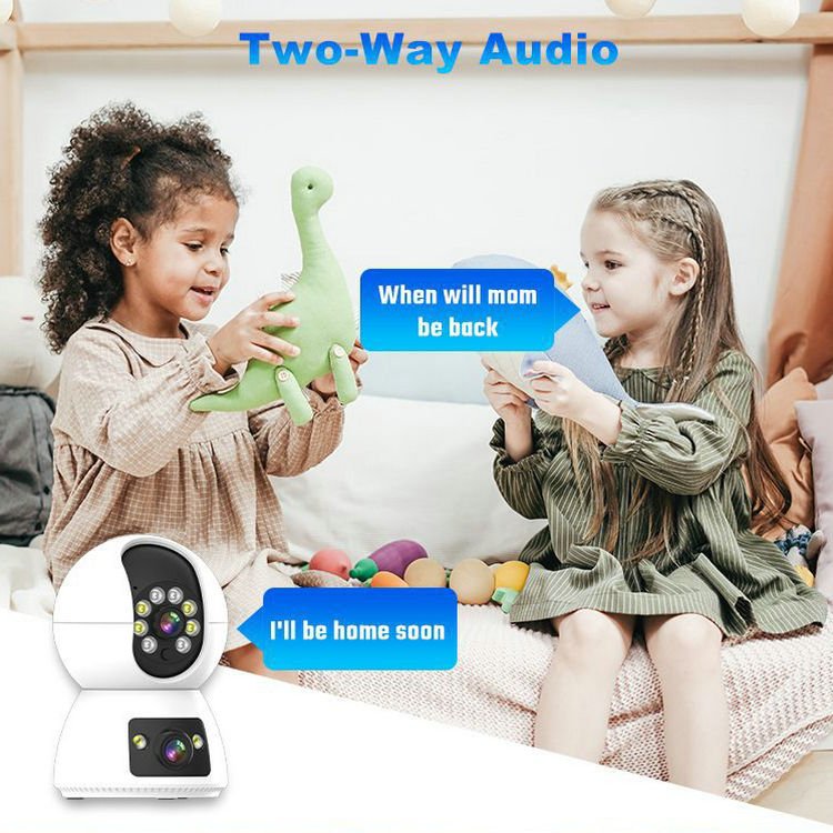 Wireless Wifi Remote Control Surveillance Ptz Home Security Baby Monitor Dual Lens Tuya Smart IP Camera